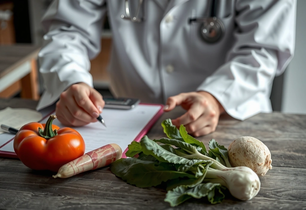 Nutritionist planning meal